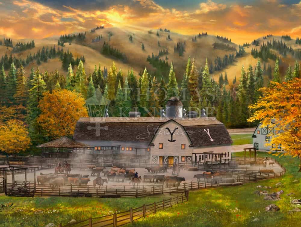 End Of A Long Day 1 End Of A Long Day Painting Of Dutton House From Yellowstone Tv Series.