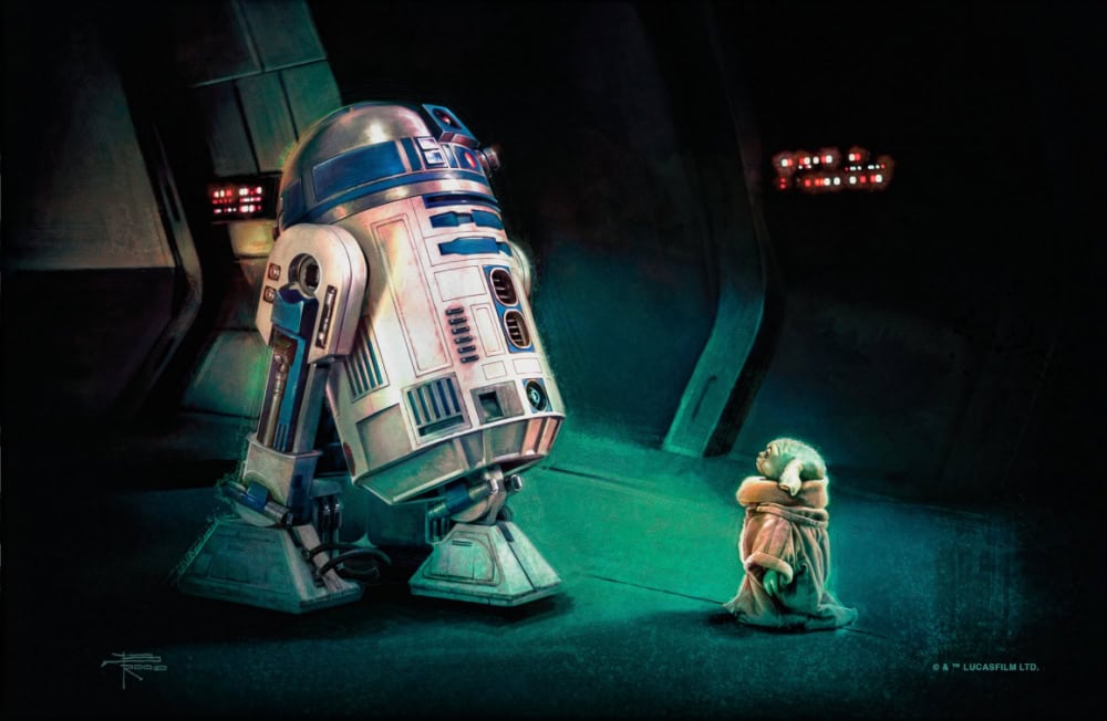 First Meeting 1 Thomas Kinkade Studios - First Meeting Painting Star Wars Painting