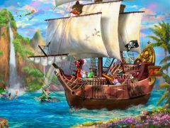 Disney Captain Hook Neverland Painting From Peter Pan Film.