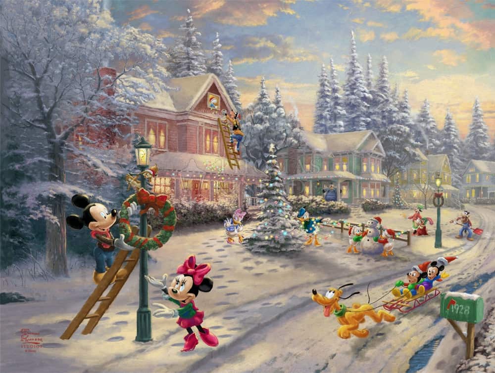 Disney Christmas Paintings | Thomas Kinkade Carmel, Monterey & Placerville