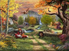 Thomas Kinkade Disney Le The Fox And The Hound Painting