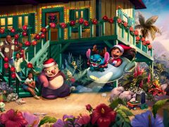 Disney Lilo Stitch Aloha Christmas Limited Edition Painting