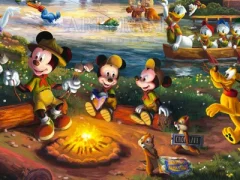 Disney's Mickey and Minnie - Campsite Tales painting by Zac Kinkade from Art Brand Studios
