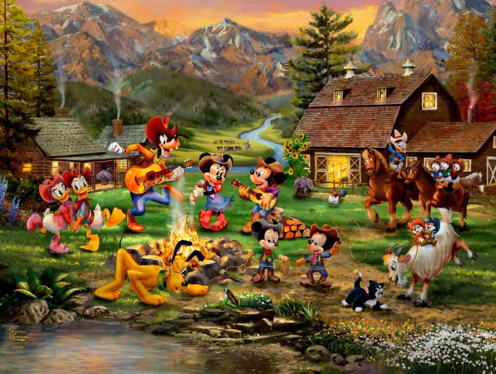 Disney Mickey And Minnie Rocky Mountain Round-Up Painting