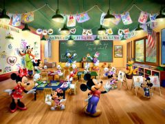 Disney Mickey And Minnie Schoolhouse Painting