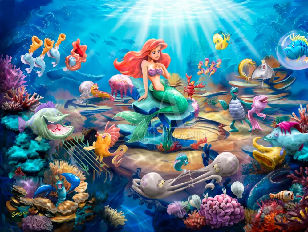 Disney'S Little Mermaid - Grotto Serenade Paintng By Scott Smith From Art Brand Studios