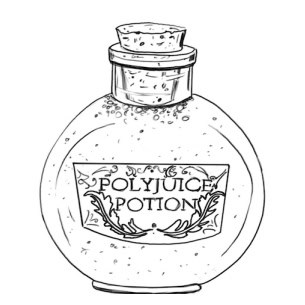 Estate Edition Sketch Of Polyjuice Potion For Harry Potter Slytherin Room Painting.