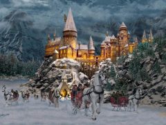 Hogwarts Castle In Winter Thomas Kinkade Painting