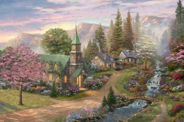 Inspirational Christian Wall Art  Thomas Kinkade Carmel, Monterey &  Placerville