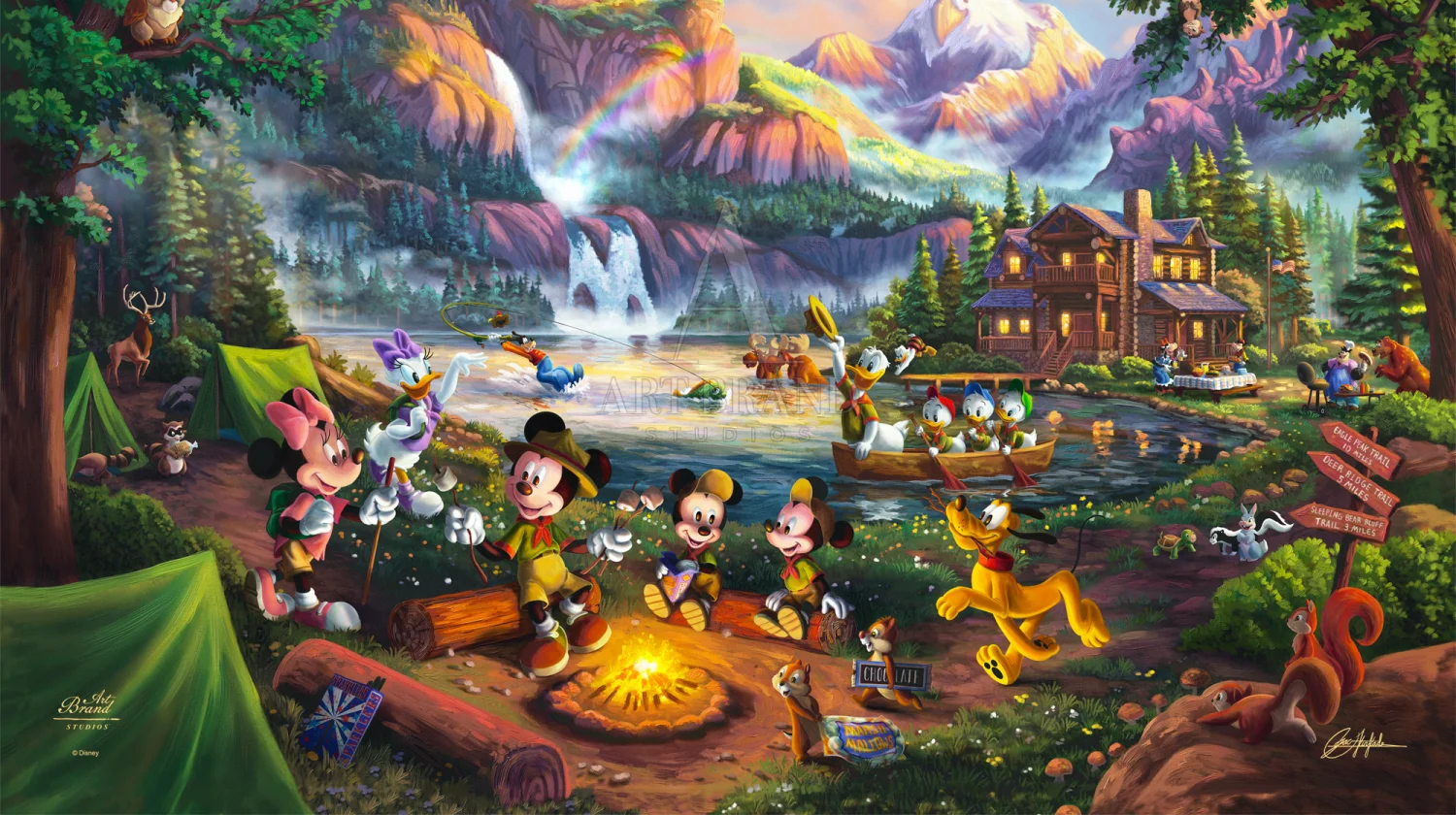 Disney's Mickey and Minnie - Campsite Tales painting by Zac Kinkade from Art Brand Studios