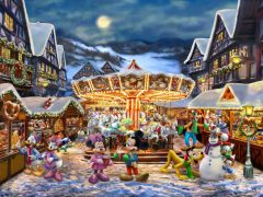 Mickey Minnie Christmas Market Limited Edition Painting