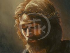 Zac Kinkade'S Painting Of Jesus Christ At Prayer In Dark Tones With Light From Above.