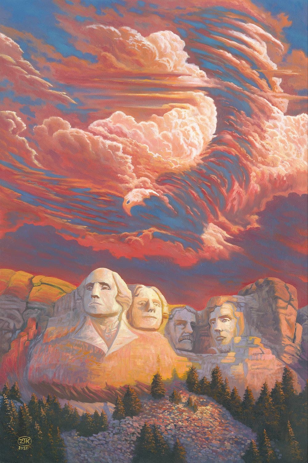 Spirit Of Mt. Rushmore 1 Patriotic Painting Of Mt Rushmore By Zac Kinkade From Art Brand Studios.
