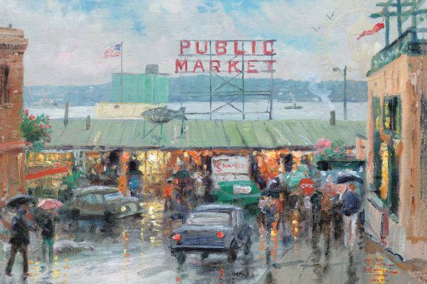 Pike Place Market, Seattle By Thomas Kinkade