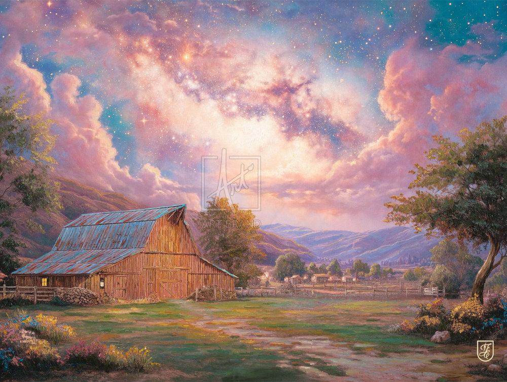 Under Heaven'S Canopy Farm Painting By Francisco Caballero For Art Brand Studios