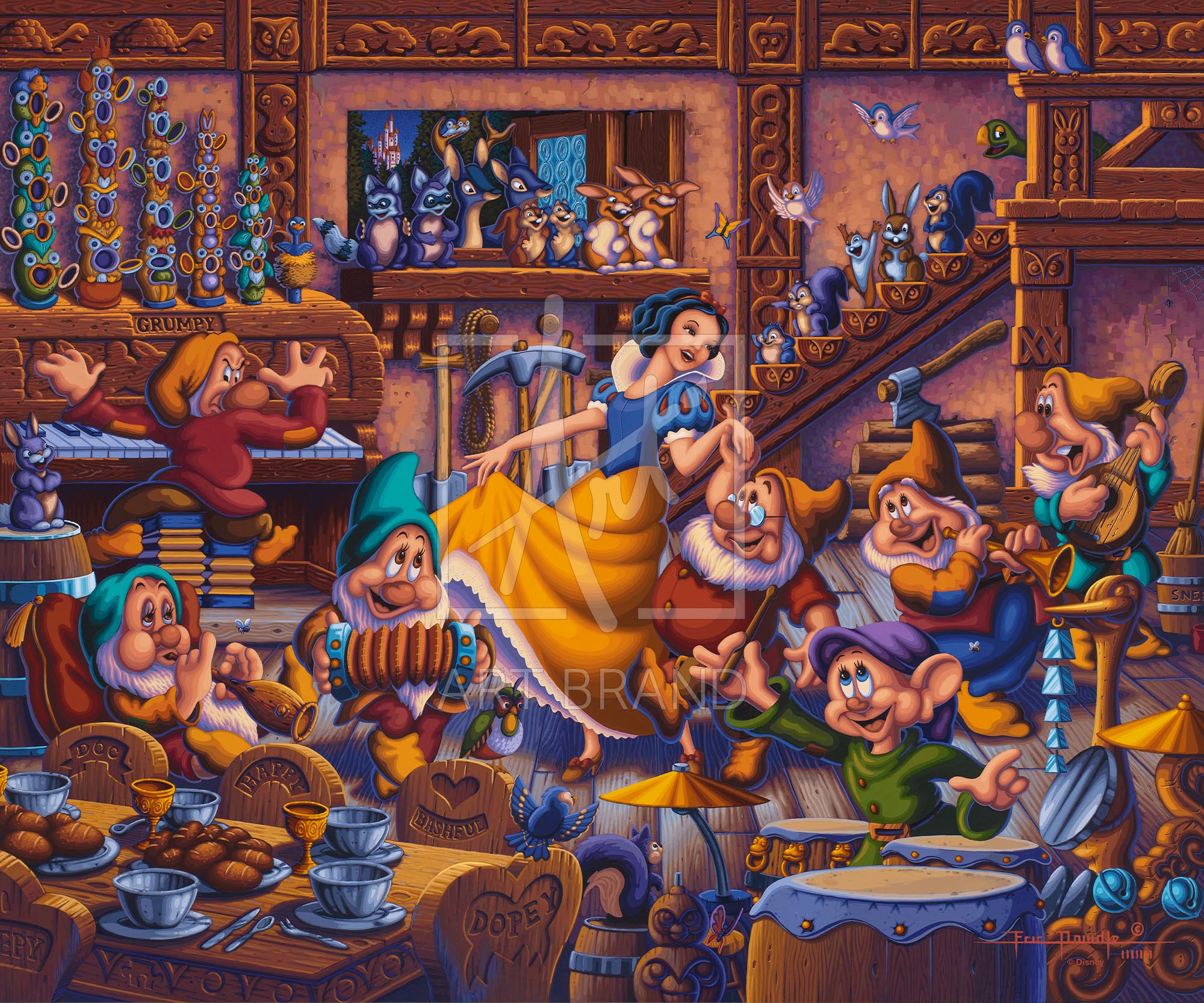 Snow White Dancing With The Dwarfs Thomas Kinkade Carmel Monterey And Placerville 