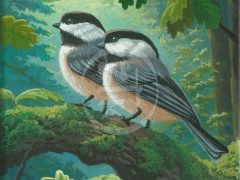 Chickadee Spring Painting 1000