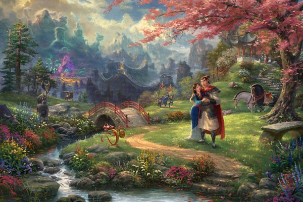 Disney Little Mermaid II Canvas Thomas Kinkade Studios Signed by