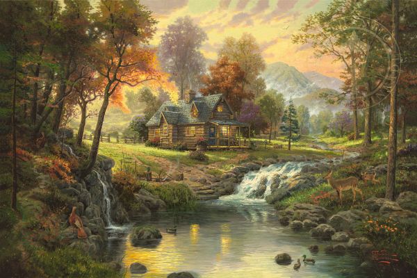 Mountain Retreat By Thomas Kinkade