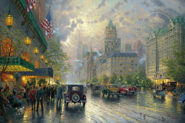 New York, Fifth Avenue By Thomas Kinkade