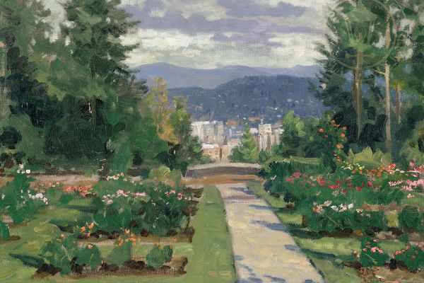 Rose Garden, Portland By Thomas Kinkade