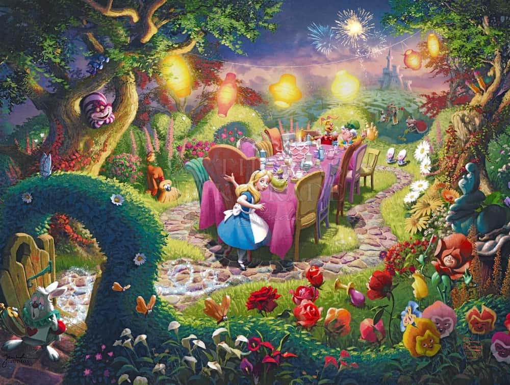 Disney Mad Hatters Tea Party Thomas Kinkade Carmel Monterey And Placerville 1424