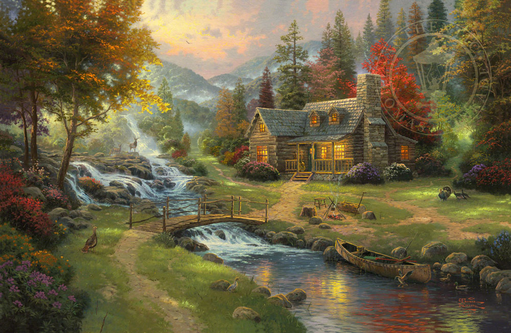 Paintings On Canvas  Thomas Kinkade Carmel, Monterey & Placerville